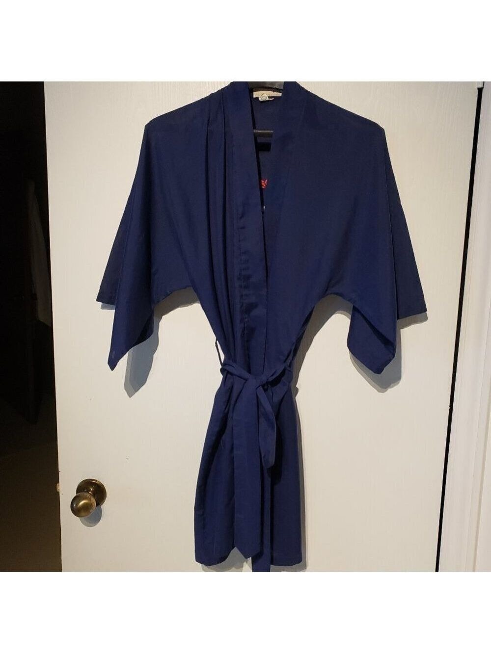 Men's Navy Kimono Robe - Picture 6 of 6